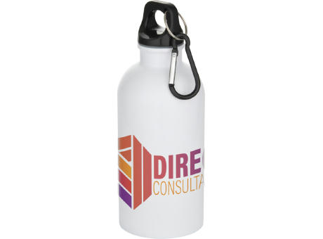 Botella de 400 ml de acero inoxidable con certificado RCS de una sola pared con sublimación y mosquetón Oregon