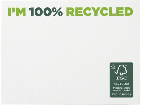 Bloc de notas adhesivas de papel reciclado de 100 x 75 mm Sticky-Mate® 