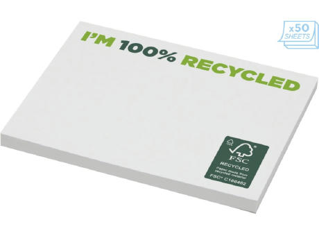 Bloc de notas adhesivas de papel reciclado de 100 x 75 mm Sticky-Mate® 