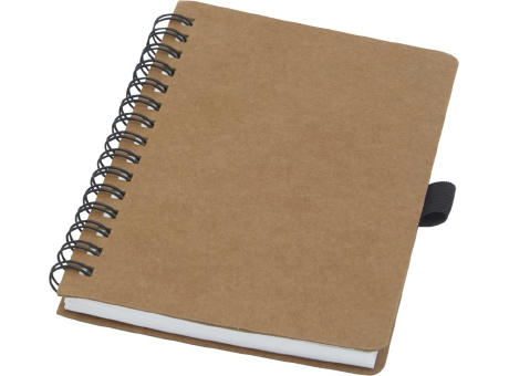 Libreta de tamaño A6 de cartón reciclado con espiral y papel de piedra Cobble