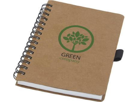 Libreta de tamaño A6 de cartón reciclado con espiral y papel de piedra Cobble