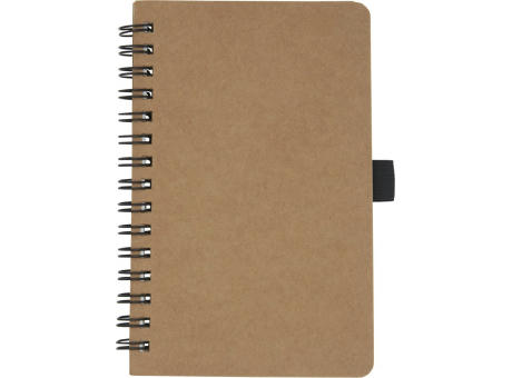 Libreta de tamaño A6 de cartón reciclado con espiral y papel de piedra Cobble
