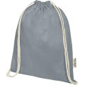 Bolsa con cordón de algodón reciclado GRS de 140 g/m² Oregon