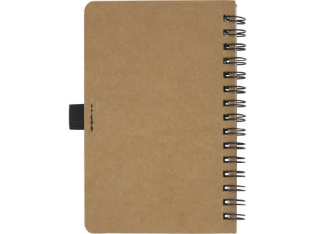 Libreta de tamaño A6 de cartón reciclado con espiral y papel de piedra Cobble