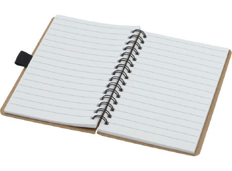 Libreta de tamaño A6 de cartón reciclado con espiral y papel de piedra Cobble