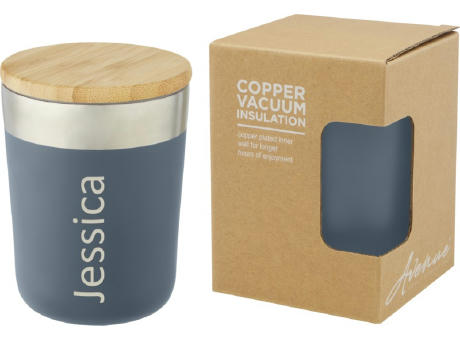Vaso de 330 ml de acero inoxidable con aislamiento al vacío de cobre y tapa de bambú Lagan