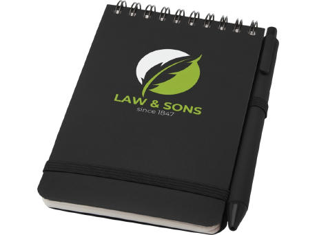 Libreta de tapa dura A6 de plástico procedente del océano con bolígrafo Thalaasa (tinta negra)