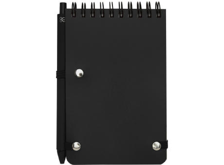 Libreta de tapa dura A6 de plástico procedente del océano con bolígrafo Thalaasa (tinta negra)
