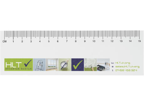 Libreta con notas adhesivas de material reciclado con regla impresa Sticky-Mate®