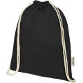 Bolsa con cordón de algodón reciclado GRS de 140 g/m² Oregon