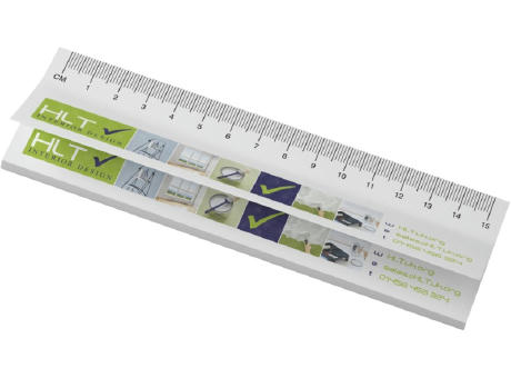 Libreta con notas adhesivas de material reciclado con regla impresa Sticky-Mate®