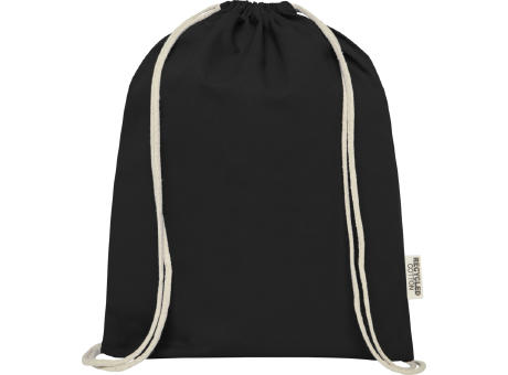 Bolsa con cordón de algodón reciclado GRS de 140 g/m² Oregon