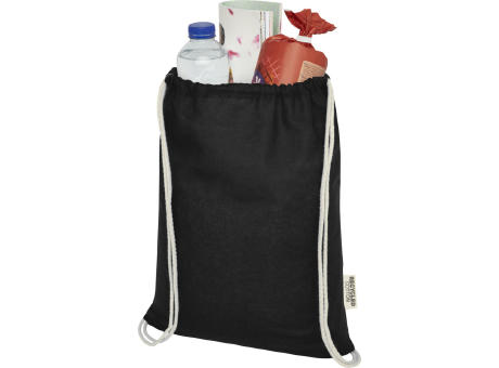 Bolsa con cordón de algodón reciclado GRS de 140 g/m² Oregon