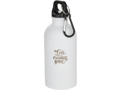 Botella de 400 ml de acero inoxidable mate con certificado RCS de una sola pared con mosquetón Oregon