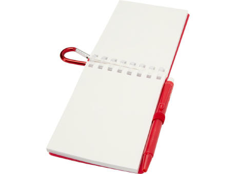 Set de libreta de tapa blanda y bolígrafo de exterior de material reciclado (tinta azul) Lig Mini