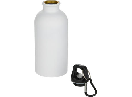 Botella de 400 ml de acero inoxidable mate con certificado RCS de una sola pared con mosquetón Oregon