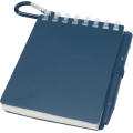Set de libreta de tapa blanda y bolígrafo de exterior de material reciclado (tinta azul) Lig Mini