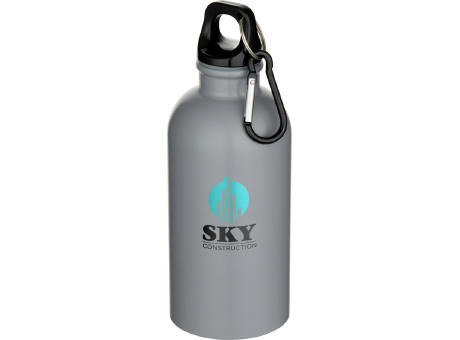 Botella de 400 ml de acero inoxidable mate con certificado RCS de una sola pared con mosquetón Oregon