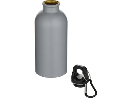 Botella de 400 ml de acero inoxidable mate con certificado RCS de una sola pared con mosquetón Oregon