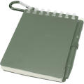 Set de libreta de tapa blanda y bolígrafo de exterior de material reciclado (tinta azul) Lig Mini