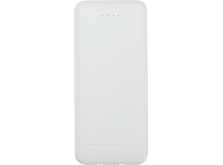 Batería externa de plástico reciclado de 10 000 mAh y 10 W con 2 cables integrados Adhil