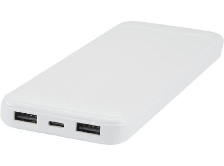 Batería externa de plástico reciclado de 10 000 mAh y 10 W con 2 cables integrados Adhil