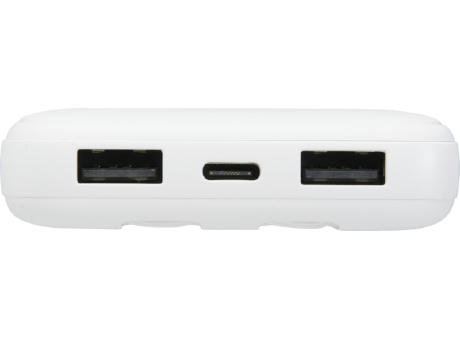 Batería externa de plástico reciclado de 10 000 mAh y 10 W con 2 cables integrados Adhil