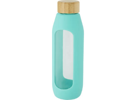 Botella de vidrio borosilicato con agarre de silicona de 600 ml Tidan