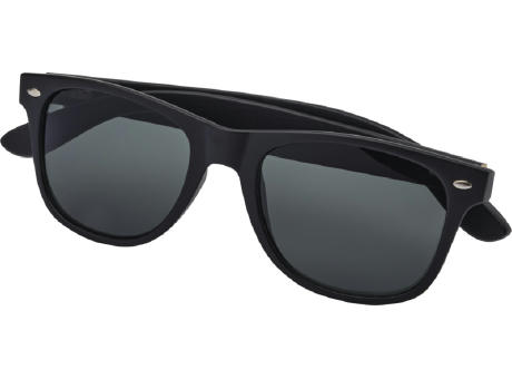 Gafas de sol de bambú con revestimiento en negro Arlo