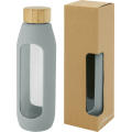 Botella de vidrio borosilicato con agarre de silicona de 600 ml Tidan