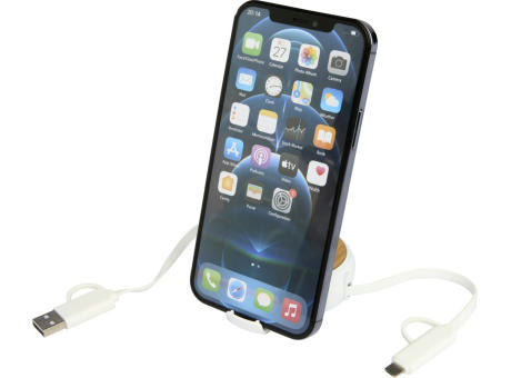 Cable retráctil 5 en 1 de plástico reciclado de 100 cm para sincronización de datos y carga rápida de 45 W