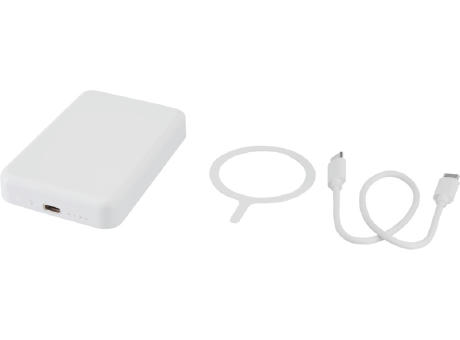 Batería externa inalámbrica magnética de 5000 mAh y 15 W con PD de 20 W fabricada con plástico reciclado Acrab