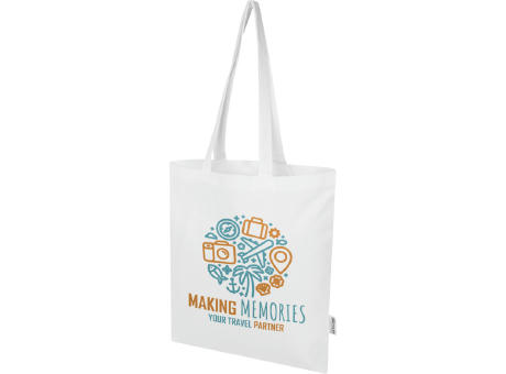 Bolsa Tote de 7 L de algodón reciclado de 140 g/m² con certificado GRS Madras Blend