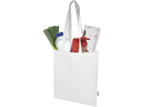 Bolsa Tote de 7 L de algodón reciclado de 140 g/m² con certificado GRS Madras Blend