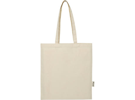 Bolsa Tote de 7 L de algodón reciclado de 140 g/m² con certificado GRS Madras Blend