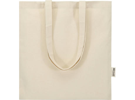 Bolsa Tote de 7 L de algodón reciclado de 140 g/m² con certificado GRS Madras Blend