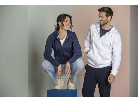 Sudadera con capucha y cremallera completa de orgánico para hombre 