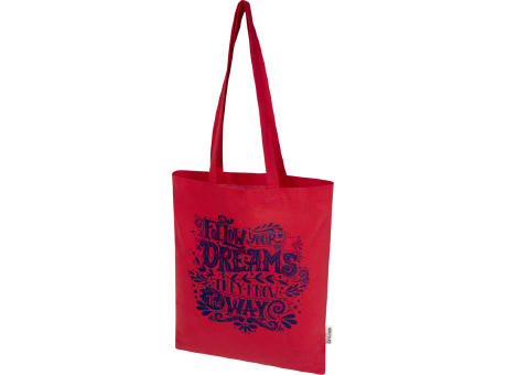 Bolsa Tote de 7 L de algodón reciclado de 140 g/m² con certificado GRS Madras Blend
