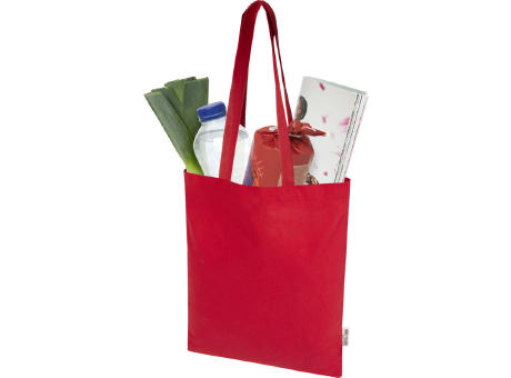 Bolsa Tote de 7 L de algodón reciclado de 140 g/m² con certificado GRS Madras Blend