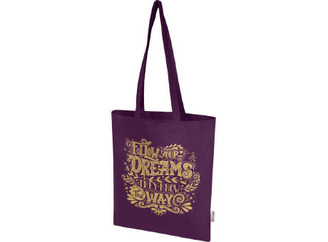 Bolsa Tote de 7 L de algodón reciclado de 140 g/m² con certificado GRS Madras Blend