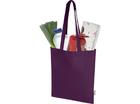 Bolsa Tote de 7 L de algodón reciclado de 140 g/m² con certificado GRS Madras Blend