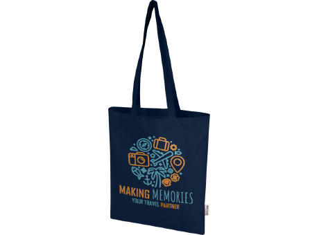 Bolsa Tote de 7 L de algodón reciclado de 140 g/m² con certificado GRS Madras Blend