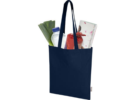 Bolsa Tote de 7 L de algodón reciclado de 140 g/m² con certificado GRS Madras Blend