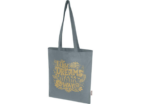 Bolsa Tote de 7 L de algodón reciclado de 140 g/m² con certificado GRS Madras Blend