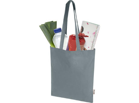 Bolsa Tote de 7 L de algodón reciclado de 140 g/m² con certificado GRS Madras Blend