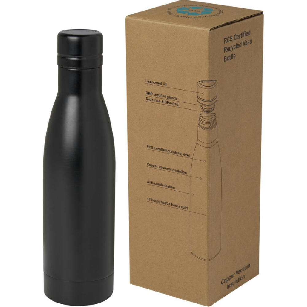 Bidón con aislamiento al vacío de 500 ml de cobre de acero inoxidable reciclado con certificación RCS Vasa
