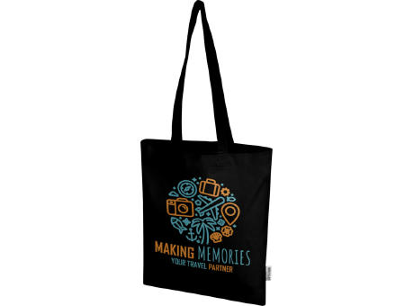 Bolsa Tote de 7 L de algodón reciclado de 140 g/m² con certificado GRS Madras Blend