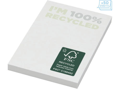 Bloc de notas adhesivas de papel reciclado de 50 x 75 mm Sticky-Mate® 