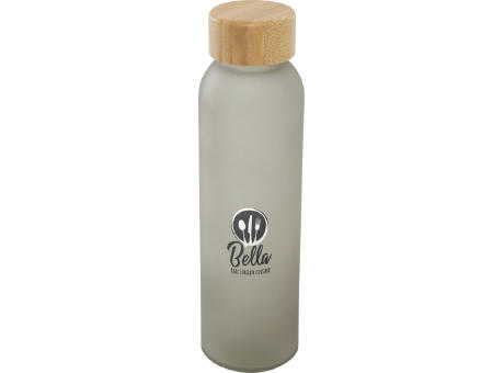 Botella de 500 ml de vidrio sodocálcico mate con tapa de bambú Lume