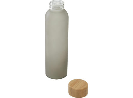Botella de 500 ml de vidrio sodocálcico mate con tapa de bambú Lume